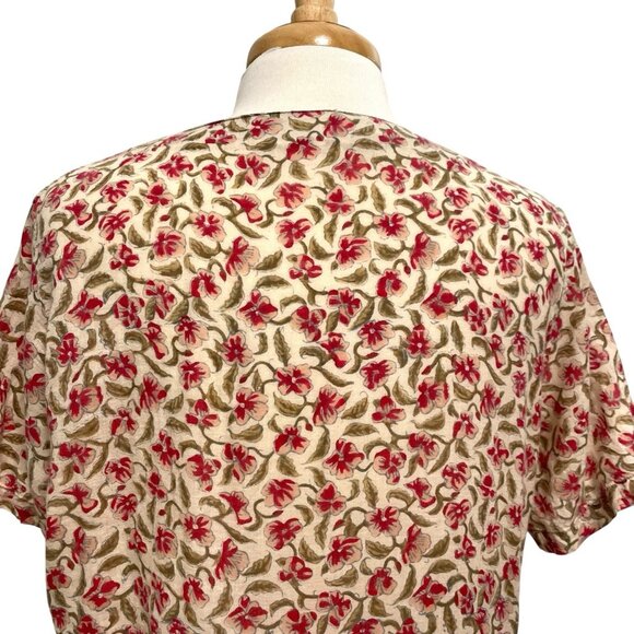 Vintage ANOKHI Floral Tunic Dress Short Sleeve Hippie Boho Gypsy size Medium - Picture 7 of 11